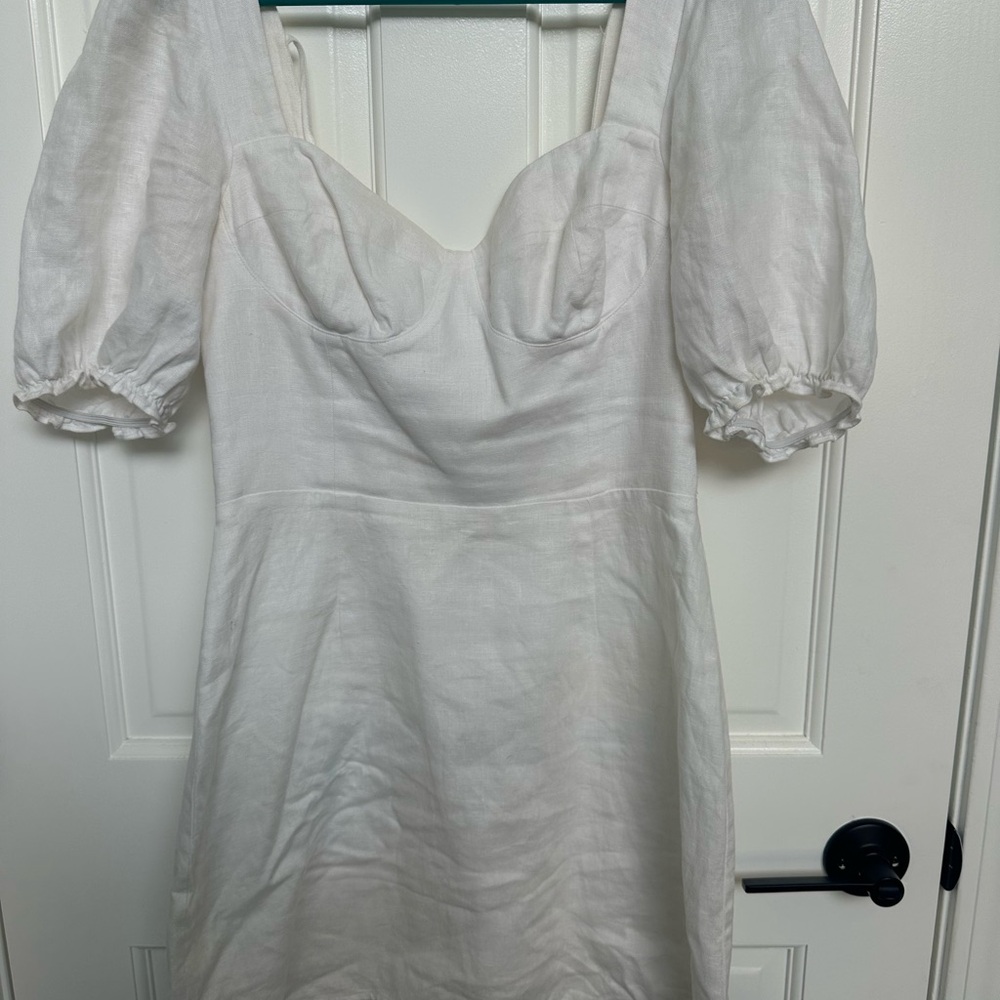 Reformation White Long Sleeve Dress